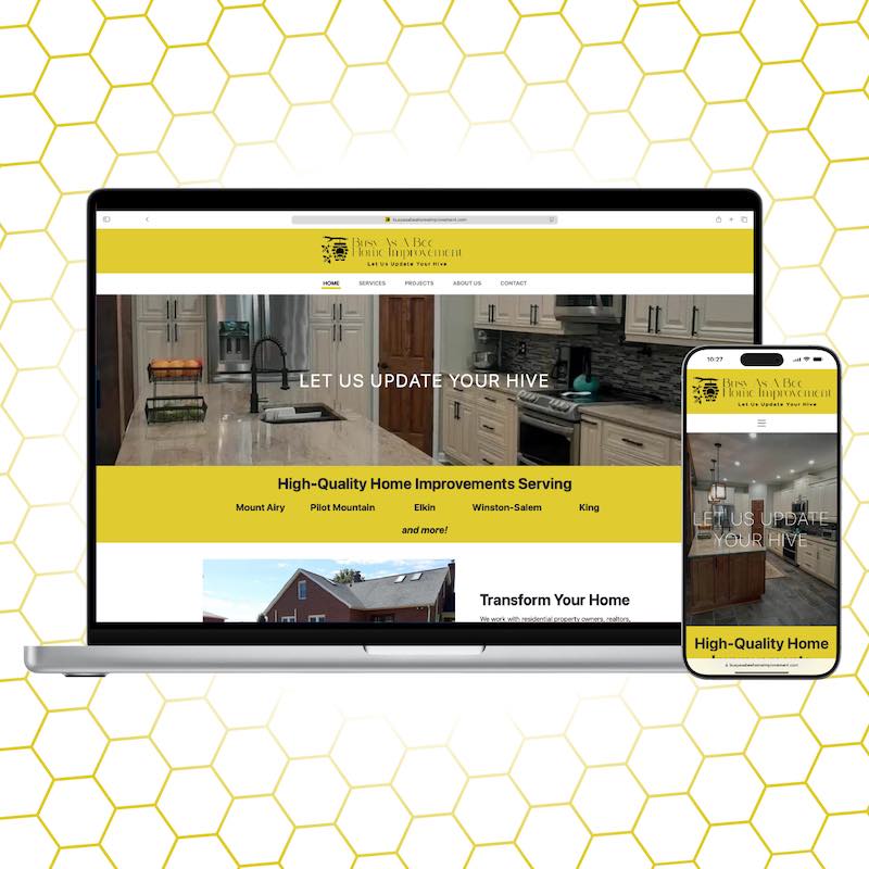 Busy As A Bee Home Improvement website design poster image