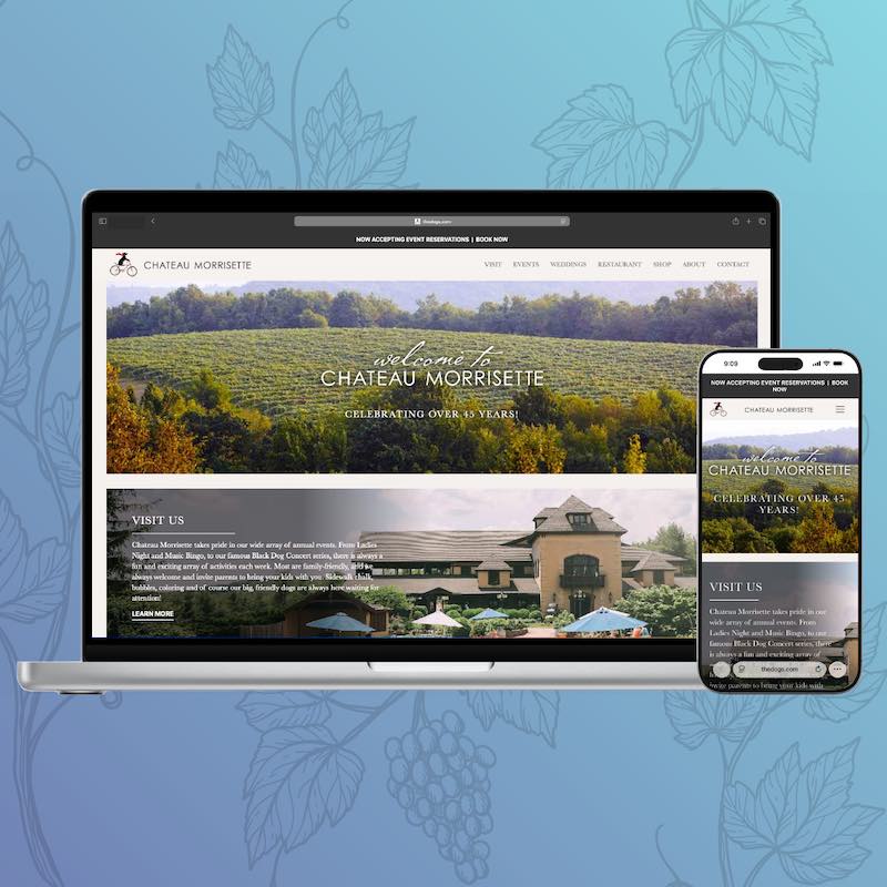 Chateau Morrisette Winery website design poster image