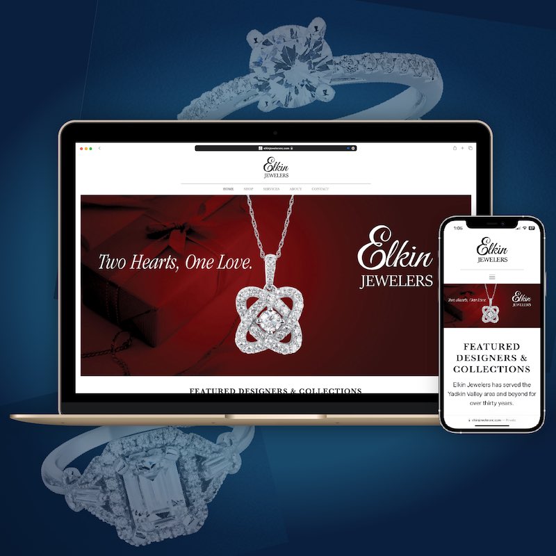 Elkin Jewelers website redesign poster image